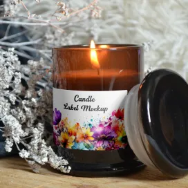 Open Candle with Label